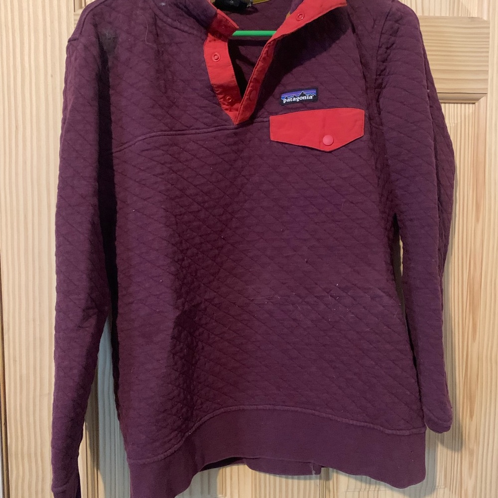 Patagonia Women's Quilted Sweater - Purple and Red